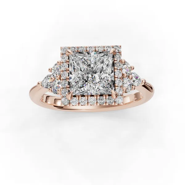 18K Rose Gold Princess Engagement Ring Setting Image 4 SVS Fine Jewelry Oceanside, NY