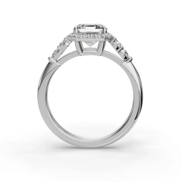 18K White Gold Asscher Engagement Ring Setting Image 2 SVS Fine Jewelry Oceanside, NY