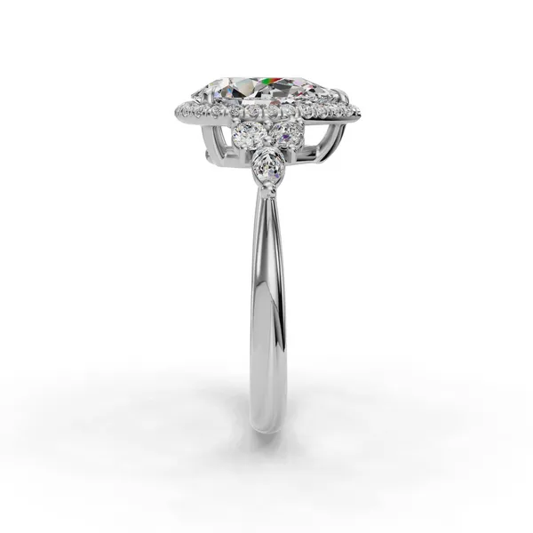18K White Gold Pear Engagement Ring Setting Image 3 SVS Fine Jewelry Oceanside, NY