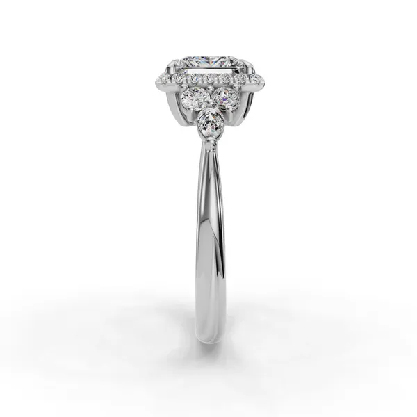 18K White Gold Princess Engagement Ring Setting Image 3 SVS Fine Jewelry Oceanside, NY