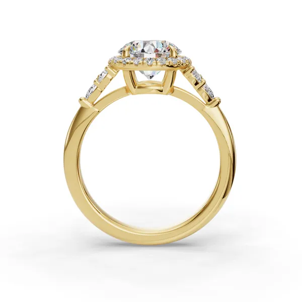 18K Yellow Gold Round Engagement Ring Setting Image 2 SVS Fine Jewelry Oceanside, NY