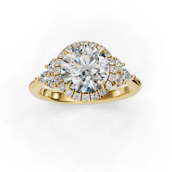 18K Yellow Gold Round Engagement Ring Setting Image 4 SVS Fine Jewelry Oceanside, NY