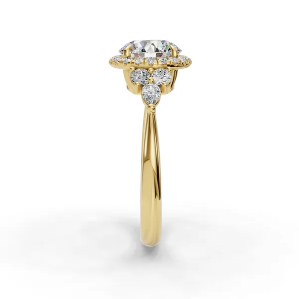 18K Yellow Gold Round Engagement Ring Setting Image 3 SVS Fine Jewelry Oceanside, NY