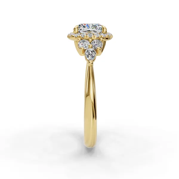 18K Yellow Gold Cushion Engagement Ring Setting Image 3 SVS Fine Jewelry Oceanside, NY