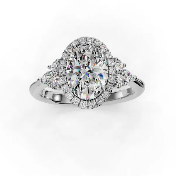 Platinum Oval Engagement Ring Setting Image 4 SVS Fine Jewelry Oceanside, NY