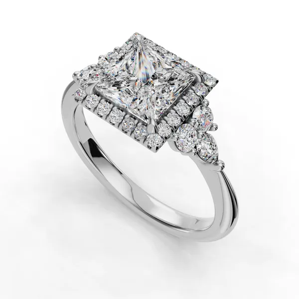 Platinum Princess Engagement Ring Setting SVS Fine Jewelry Oceanside, NY