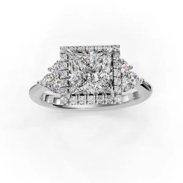 Platinum Princess Engagement Ring Setting Image 4 SVS Fine Jewelry Oceanside, NY