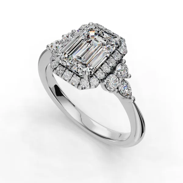 Platinum Emerald Engagement Ring Setting SVS Fine Jewelry Oceanside, NY