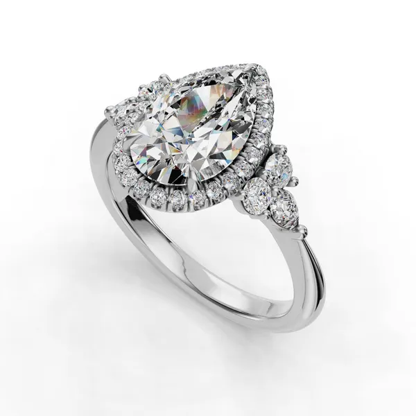 Platinum Pear Engagement Ring Setting SVS Fine Jewelry Oceanside, NY