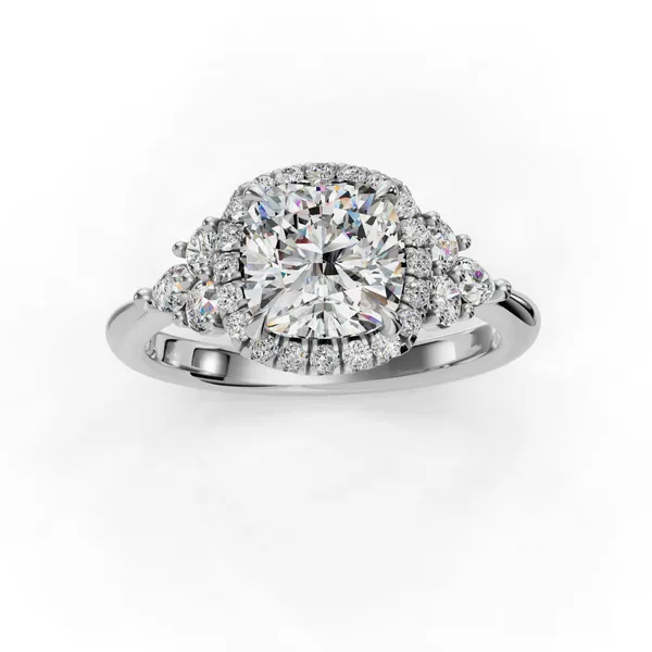 Platinum Cushion Engagement Ring Setting Image 4 SVS Fine Jewelry Oceanside, NY