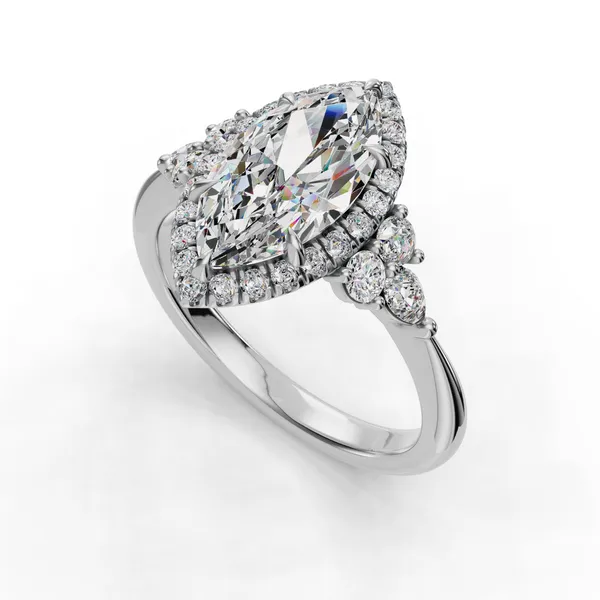 Platinum Marquise Engagement Ring Setting SVS Fine Jewelry Oceanside, NY