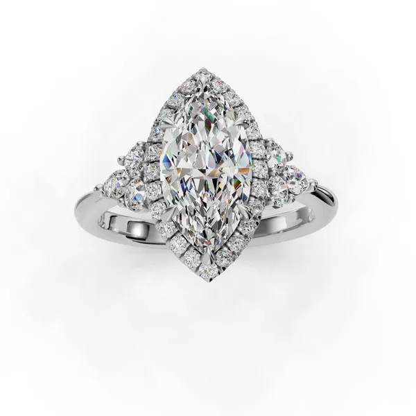 Platinum Marquise Engagement Ring Setting Image 4 SVS Fine Jewelry Oceanside, NY