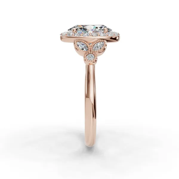 14K Rose Gold Oval Engagement Ring Setting Image 3 SVS Fine Jewelry Oceanside, NY