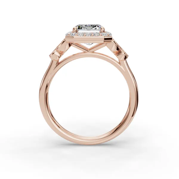 14K Rose Gold Radiant Engagement Ring Setting Image 2 SVS Fine Jewelry Oceanside, NY
