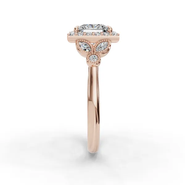 14K Rose Gold Princess Engagement Ring Setting Image 3 SVS Fine Jewelry Oceanside, NY