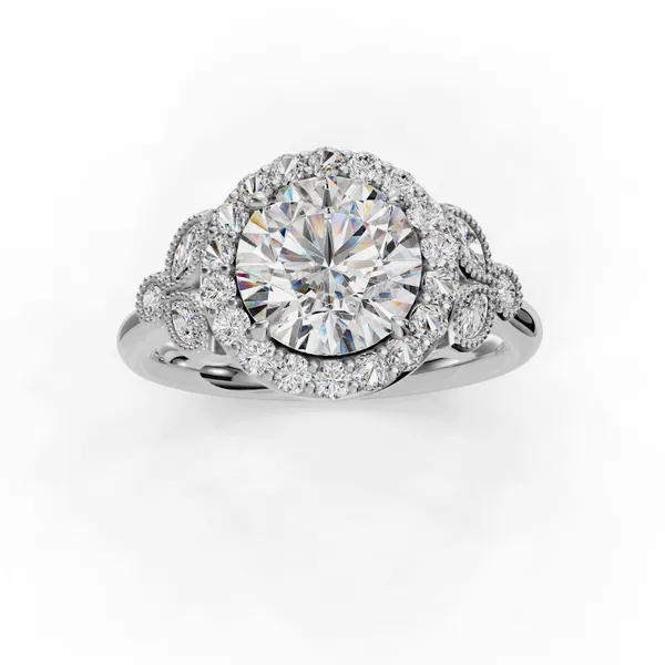 14K White Gold Round Engagement Ring Setting Image 4 SVS Fine Jewelry Oceanside, NY