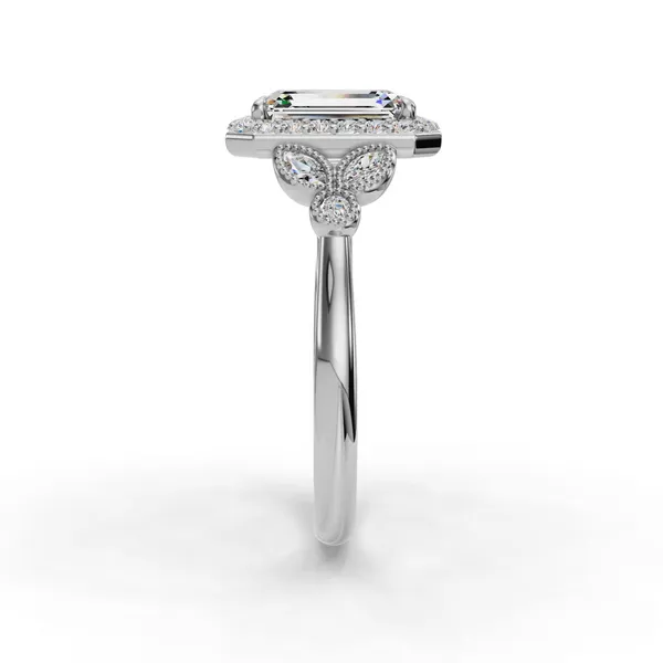 14K White Gold Radiant Engagement Ring Setting Image 3 SVS Fine Jewelry Oceanside, NY