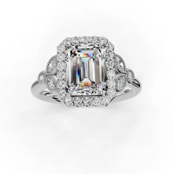 14K White Gold Radiant Engagement Ring Setting Image 4 SVS Fine Jewelry Oceanside, NY