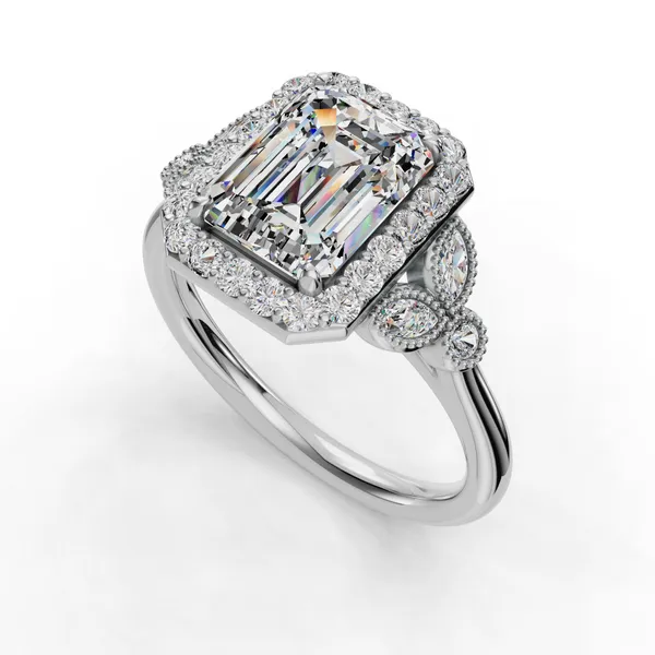 14K White Gold Radiant Engagement Ring Setting SVS Fine Jewelry Oceanside, NY