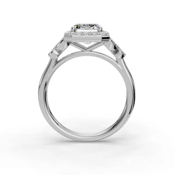 14K White Gold Radiant Engagement Ring Setting Image 2 SVS Fine Jewelry Oceanside, NY