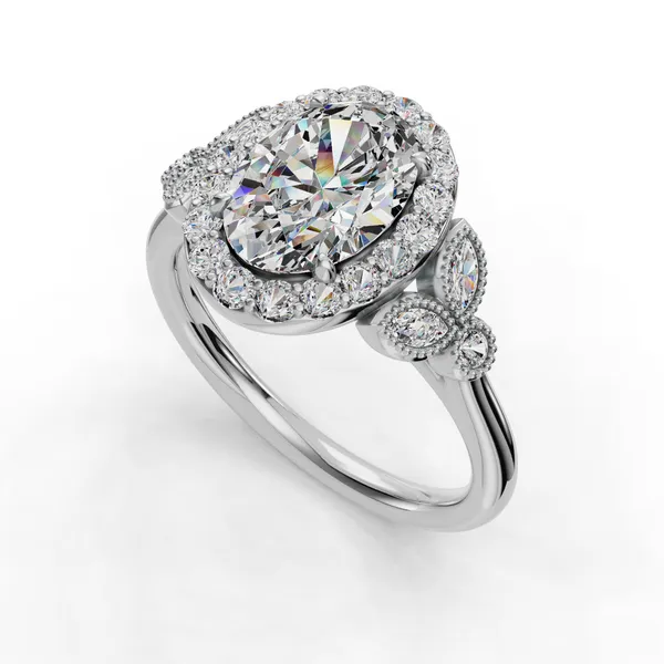 14K White Gold Oval Engagement Ring Setting SVS Fine Jewelry Oceanside, NY