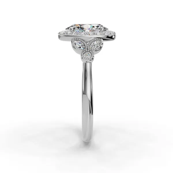 14K White Gold Oval Engagement Ring Setting Image 3 SVS Fine Jewelry Oceanside, NY