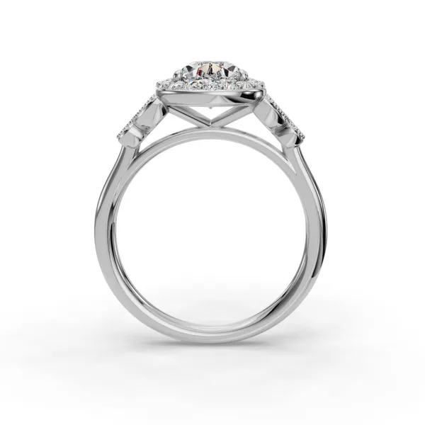 14K White Gold Pear Engagement Ring Setting Image 2 SVS Fine Jewelry Oceanside, NY