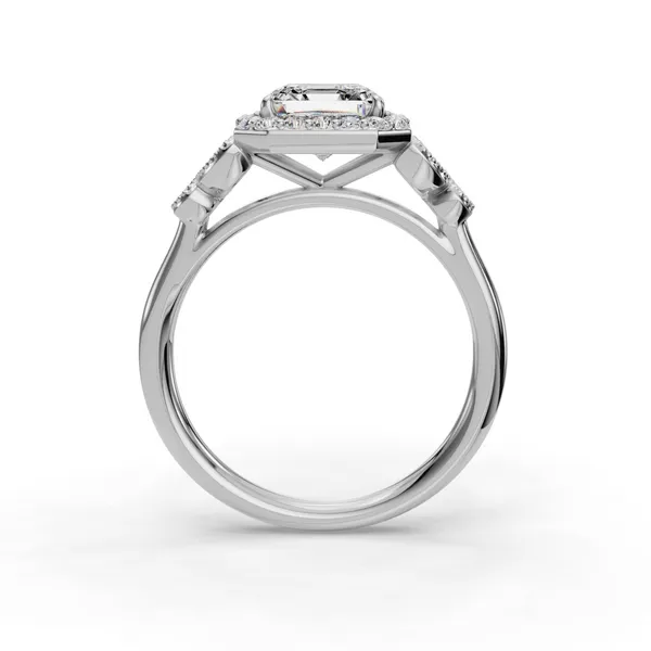 14K White Gold Asscher Engagement Ring Setting Image 2 SVS Fine Jewelry Oceanside, NY