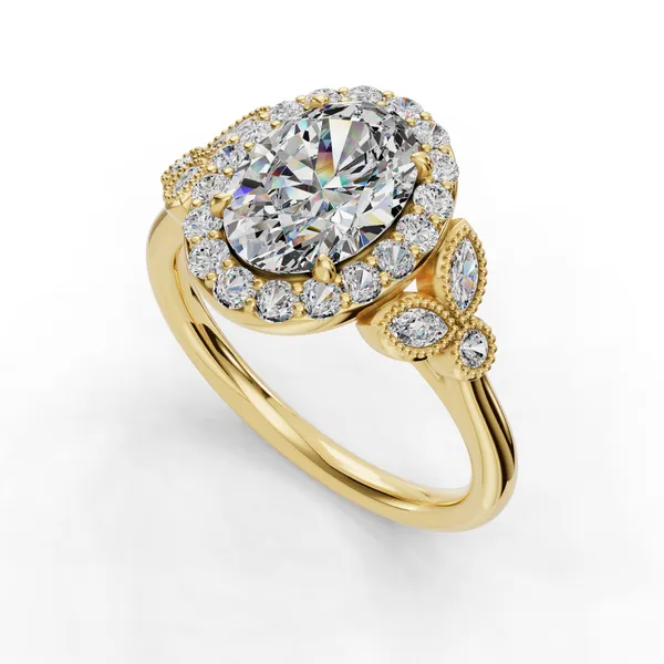 14K Yellow Gold Oval Engagement Ring Setting SVS Fine Jewelry Oceanside, NY