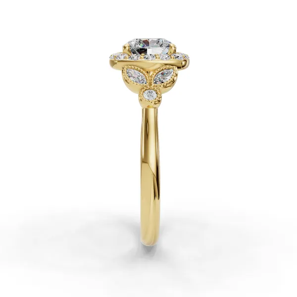 14K Yellow Gold Cushion Engagement Ring Setting Image 3 SVS Fine Jewelry Oceanside, NY