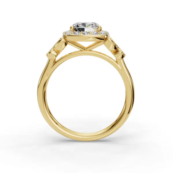 14K Yellow Gold Cushion Engagement Ring Setting Image 2 SVS Fine Jewelry Oceanside, NY