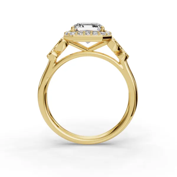 14K Yellow Gold Asscher Engagement Ring Setting Image 2 SVS Fine Jewelry Oceanside, NY