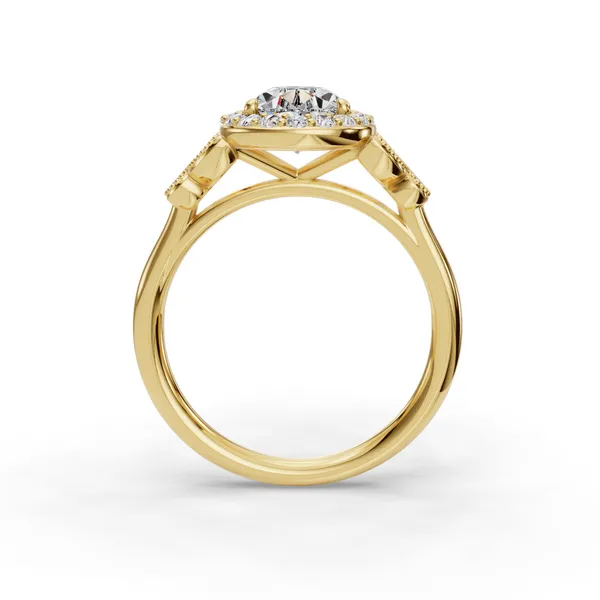 14K Yellow Gold Pear Engagement Ring Setting Image 2 SVS Fine Jewelry Oceanside, NY