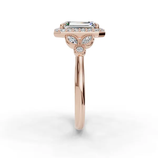 18K Rose Gold Radiant Engagement Ring Setting Image 3 SVS Fine Jewelry Oceanside, NY