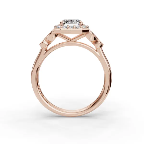 18K Rose Gold Emerald Engagement Ring Setting Image 2 SVS Fine Jewelry Oceanside, NY