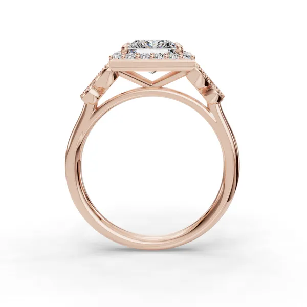 18K Rose Gold Princess Engagement Ring Setting Image 2 SVS Fine Jewelry Oceanside, NY