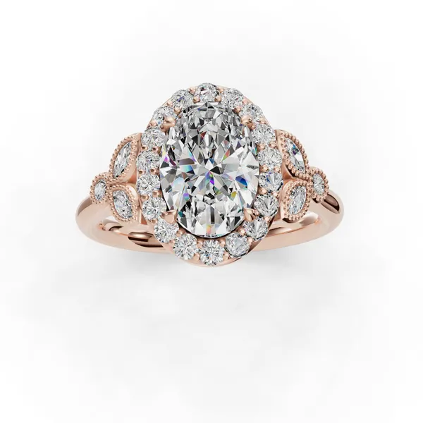 18K Rose Gold Oval Engagement Ring Setting Image 4 SVS Fine Jewelry Oceanside, NY