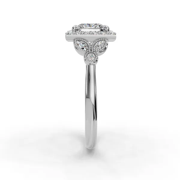 18K White Gold Princess Engagement Ring Setting Image 3 SVS Fine Jewelry Oceanside, NY