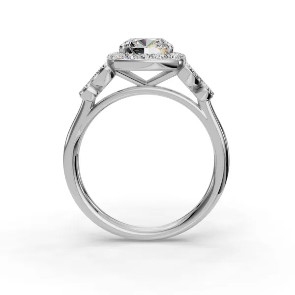 18K White Gold Cushion Engagement Ring Setting Image 2 SVS Fine Jewelry Oceanside, NY