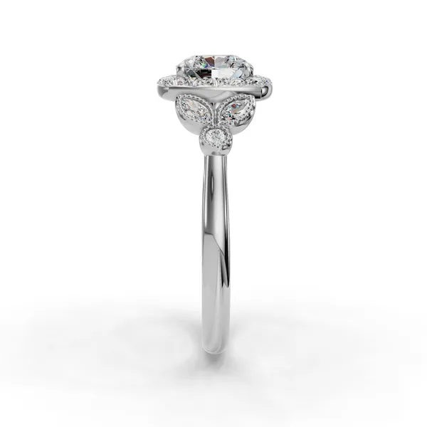 18K White Gold Cushion Engagement Ring Setting Image 3 SVS Fine Jewelry Oceanside, NY