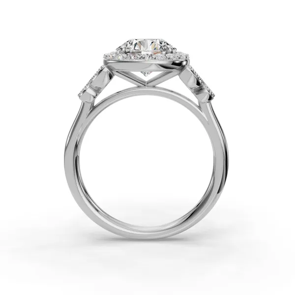 18K White Gold Round Engagement Ring Setting Image 2 SVS Fine Jewelry Oceanside, NY