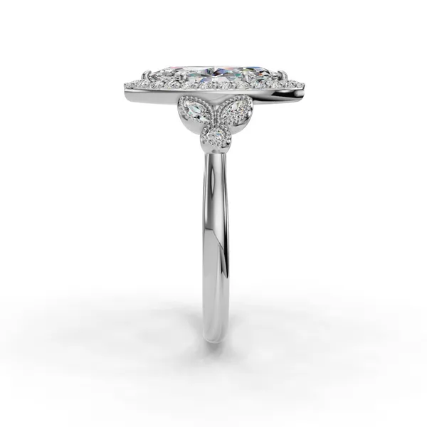 18K White Gold Marquise Engagement Ring Setting Image 3 SVS Fine Jewelry Oceanside, NY