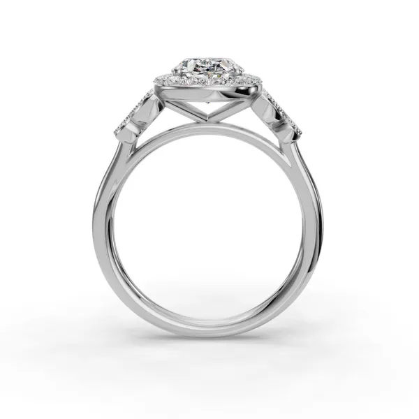 18K White Gold Oval Engagement Ring Setting Image 2 SVS Fine Jewelry Oceanside, NY