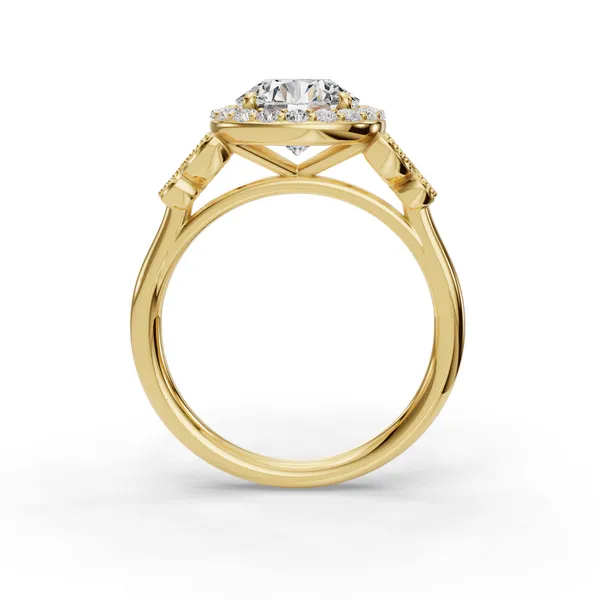 18K Yellow Gold Round Engagement Ring Setting Image 2 SVS Fine Jewelry Oceanside, NY