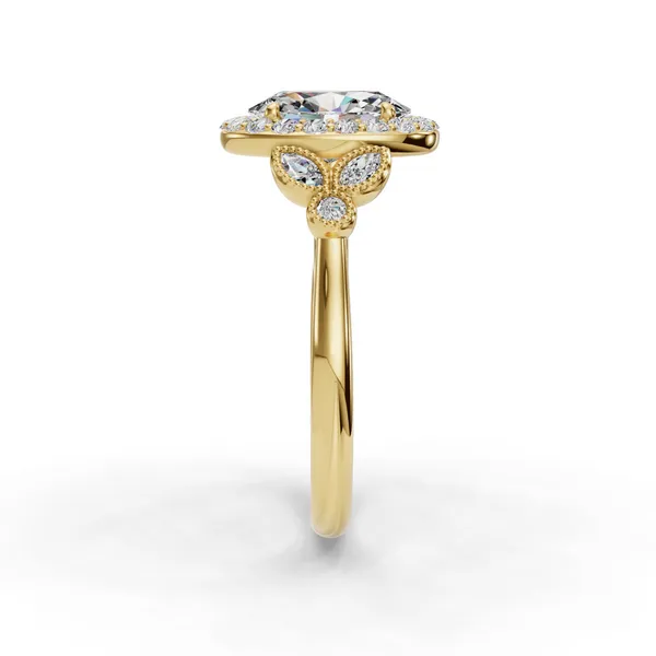 18K Yellow Gold Oval Engagement Ring Setting Image 3 SVS Fine Jewelry Oceanside, NY