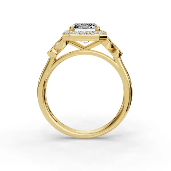 18K Yellow Gold Radiant Engagement Ring Setting Image 2 SVS Fine Jewelry Oceanside, NY