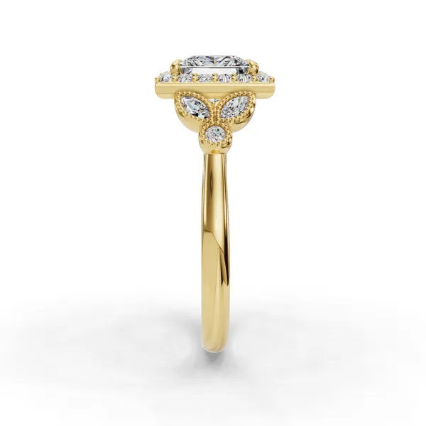 18K Yellow Gold Princess Engagement Ring Setting Image 3 SVS Fine Jewelry Oceanside, NY