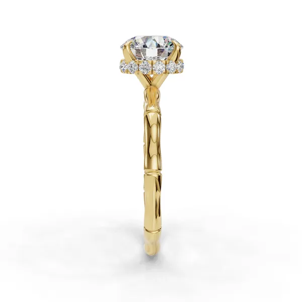 18K Yellow Gold Round Engagement Ring Setting Image 3 SVS Fine Jewelry Oceanside, NY