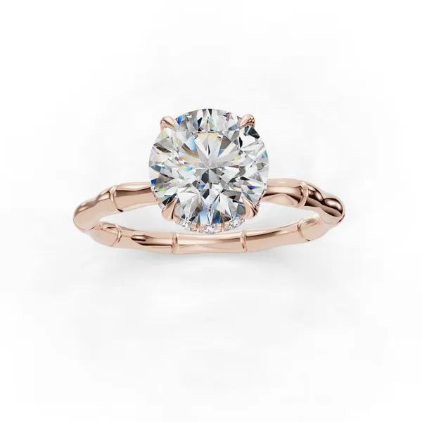 14K Rose Gold Round Engagement Ring Setting Image 4 SVS Fine Jewelry Oceanside, NY