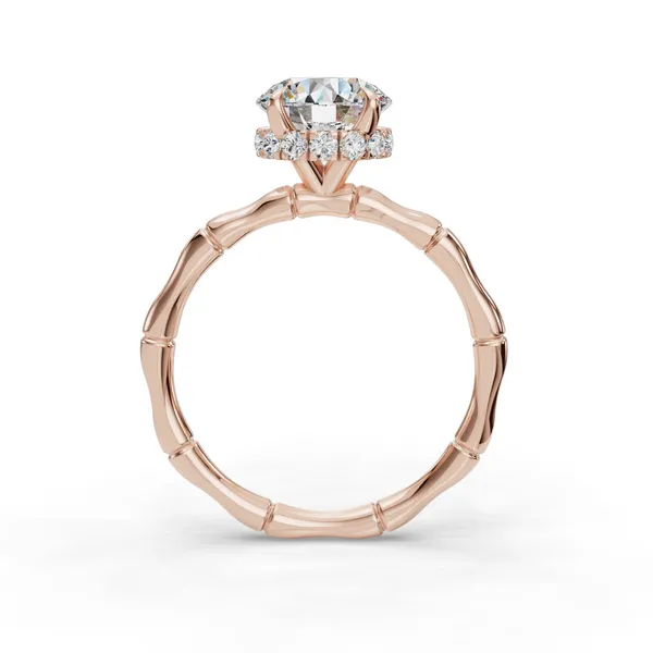 18K Rose Gold Round Engagement Ring Setting Image 2 SVS Fine Jewelry Oceanside, NY